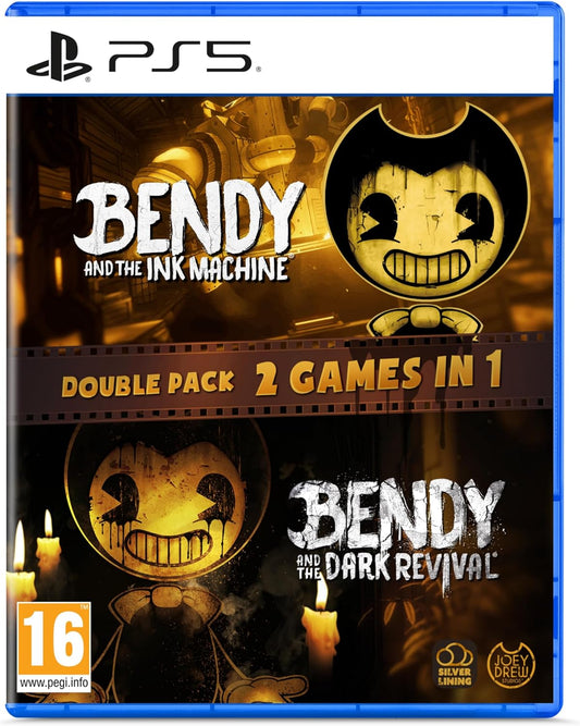 PlayStation 5 game double pack featuring 'Bendy and the Ink Machine' and 'Bendy and the Dark Revival'.