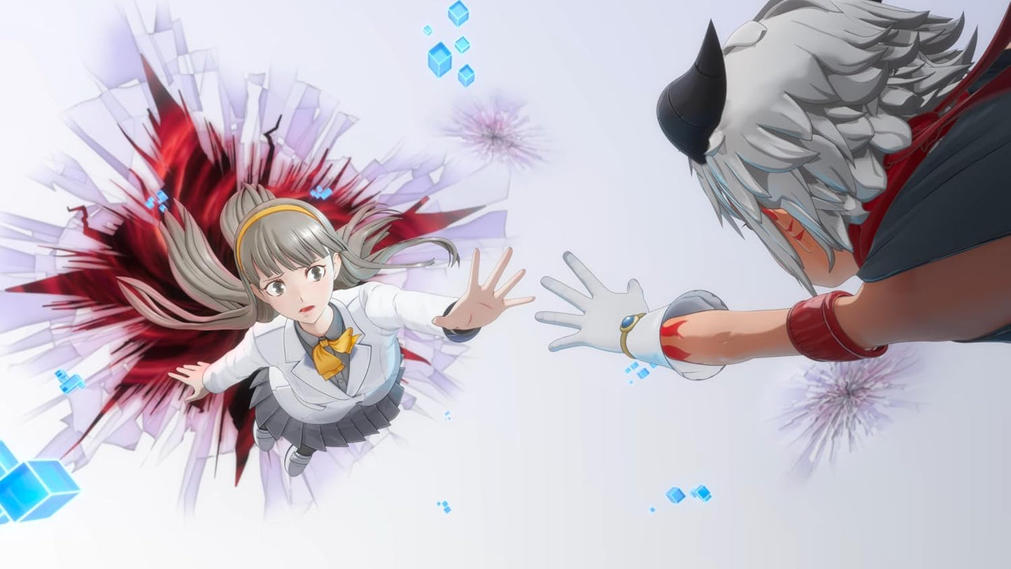 Animated scene with two characters in a dynamic pose against a light background