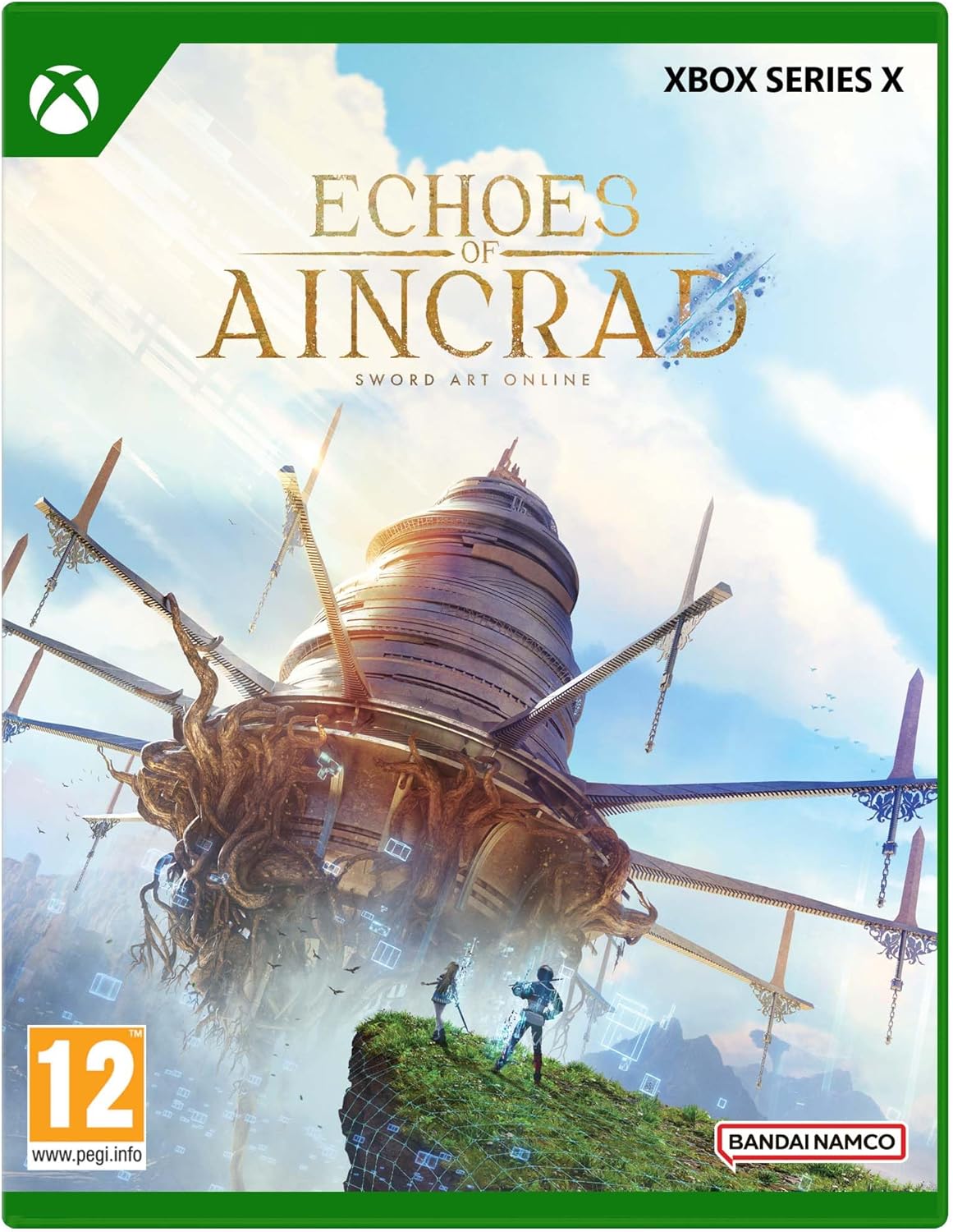 Game cover for 'Echoes of Aincrad' on Xbox Series X with a fantasy structure and two characters.