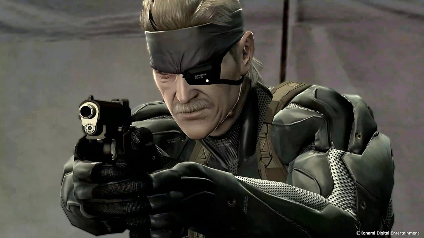 Character in tactical gear holding a gun with a neutral background