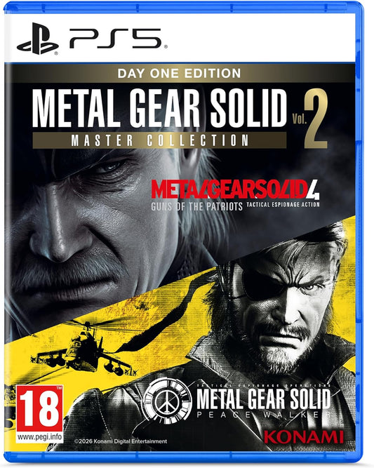 Metal Gear Solid Master Collection 2 game case for PS5 with two characters on a black background.