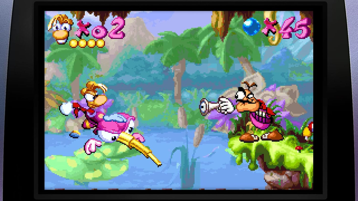 Cartoon characters in a colorful game scene with a jungle background