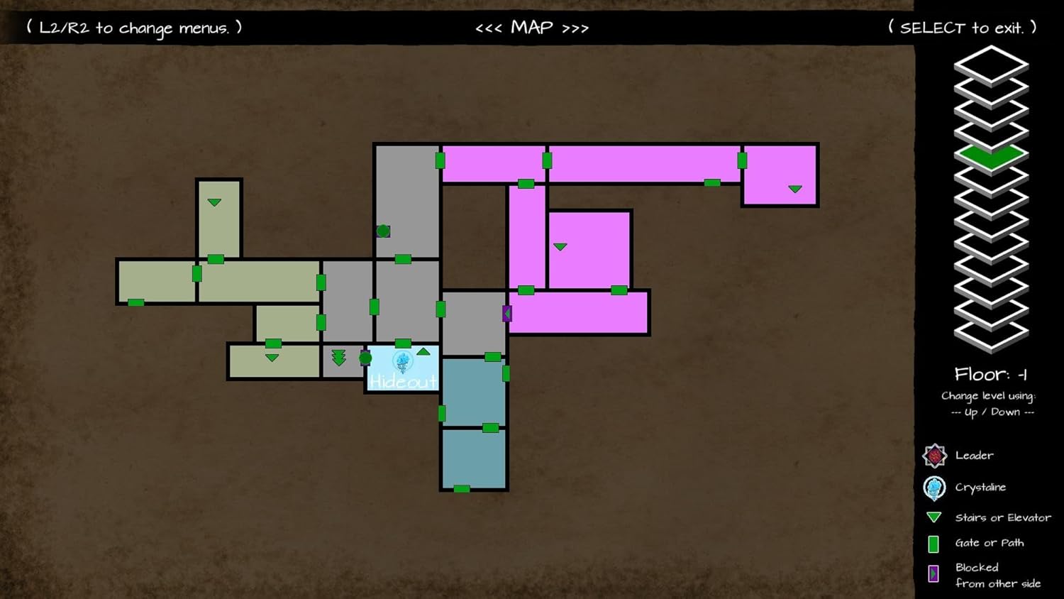 Map editor interface with a grid layout on a brown background