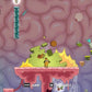 Platformer game level with character on a brain-shaped platform