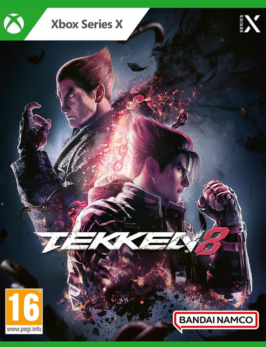 Game cover for 'Tekken 8' on Xbox Series X with two characters facing each other.