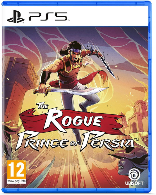 Game case for 'The Rogue Prince of Persia' on PS5 with a character holding a sword.
