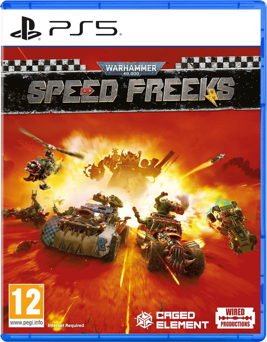 PlayStation 5 game case for 'Speed Freeks' with Warhammer branding